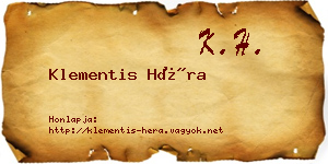 Klementis Héra névjegykártya